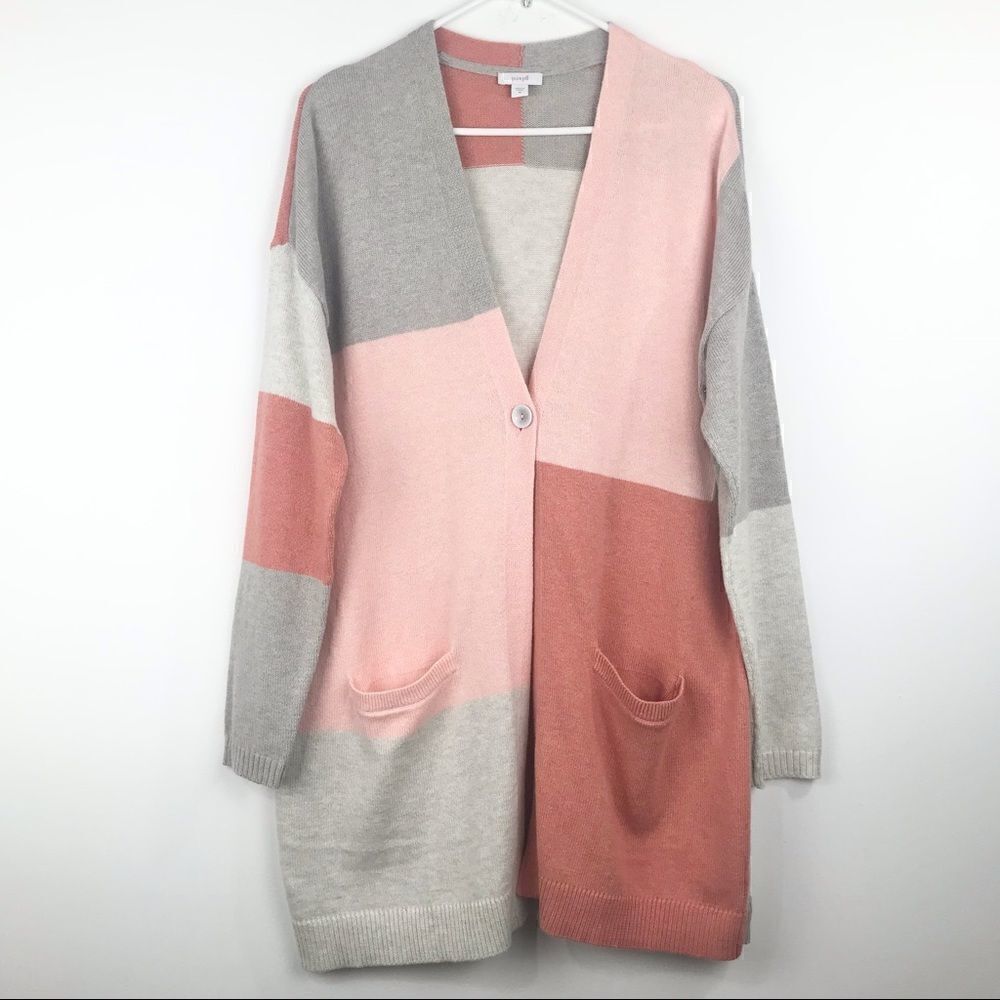 Pure Jill Colorblock Long Cardigan